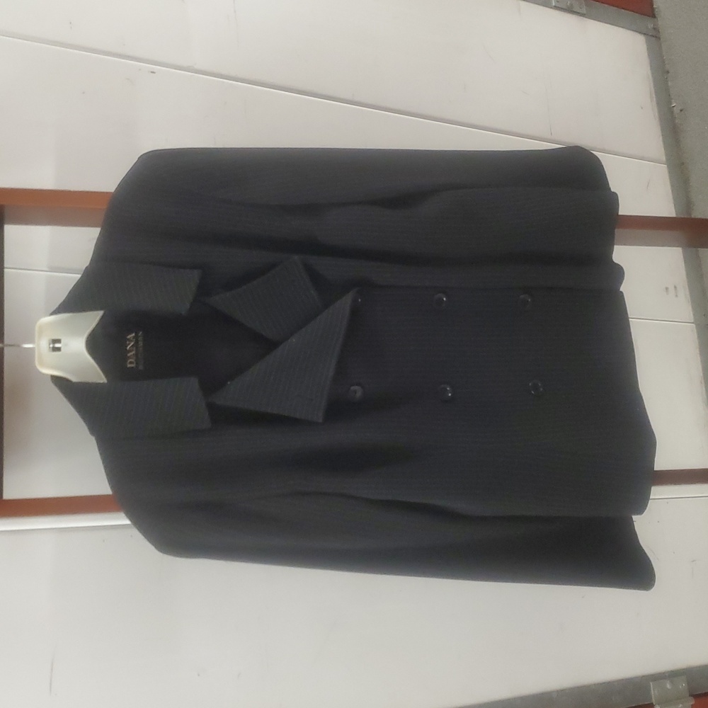 Dana‎ Buchman Wool Blend Blazer Career Jacket Black Pinstripe Business Coat 10
